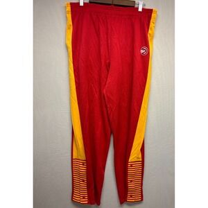 Atlanta Hawks Hardwood Classics Warm Up Pants Men's Red Yellow Vintage Sample‎